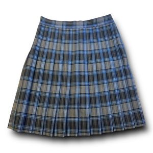 Plaid Blue and Gray Women's Skirt